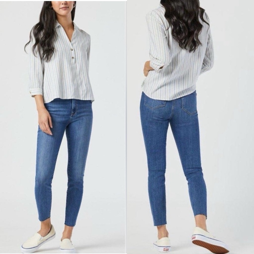 NWT MAVI Jeans Scarlett Frayed Hem Denim Light Supersoft Super High Rise Skinny